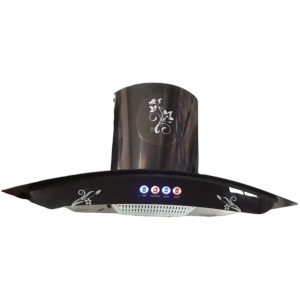 CHIMNEY RANGE HOOD 90CM SUCTION POWER- 1800M3/HR 2/3 SPEED LEVEL 2PCS LED LAMP BUTTON SWITCH